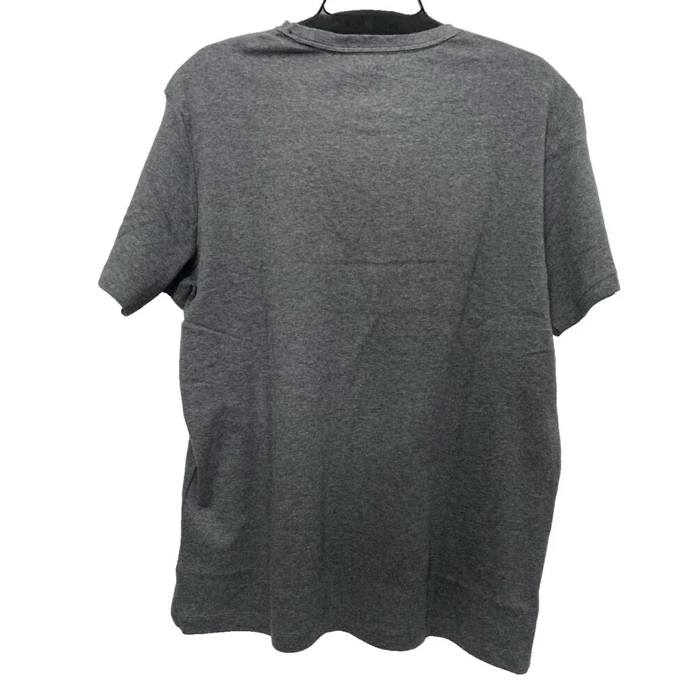Banana Republic Men's L Luxe Touch Performance Tee 100% Cotton Gray Knit Logo